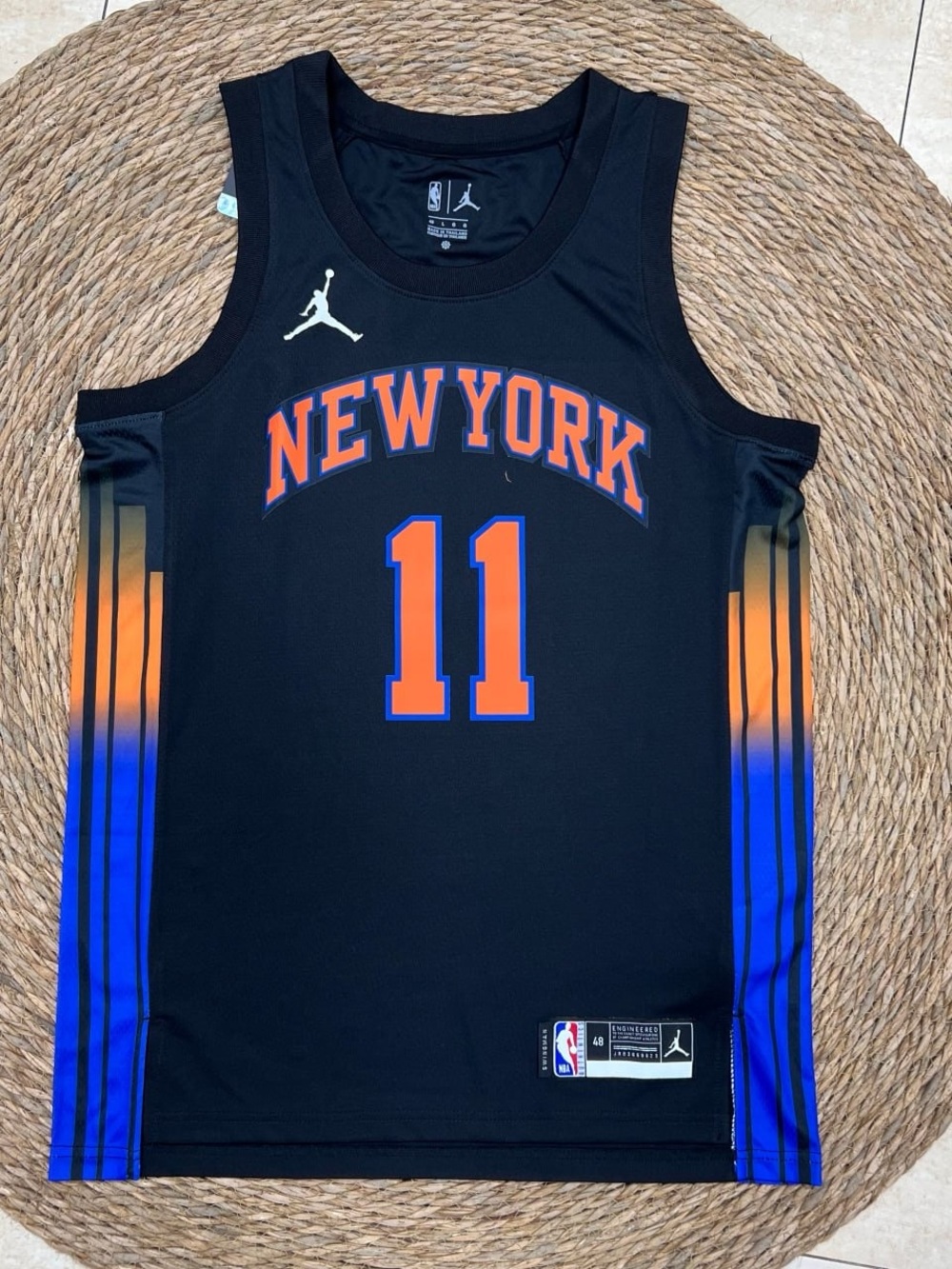 Jordan Black Orange Blue New York #11 Basketball Jersey
